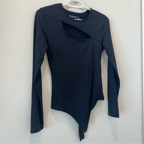 Abercrombie Long Sleeve Cutout Crew Bodysuit small Crewneck Tight Going Out Top - Picture 5 of 12
